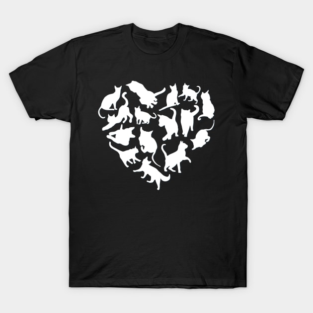 Heart full of cats Cute little cats in a heart adorable kitty Kittenlove Only cats in my heart T-Shirt by BoogieCreates